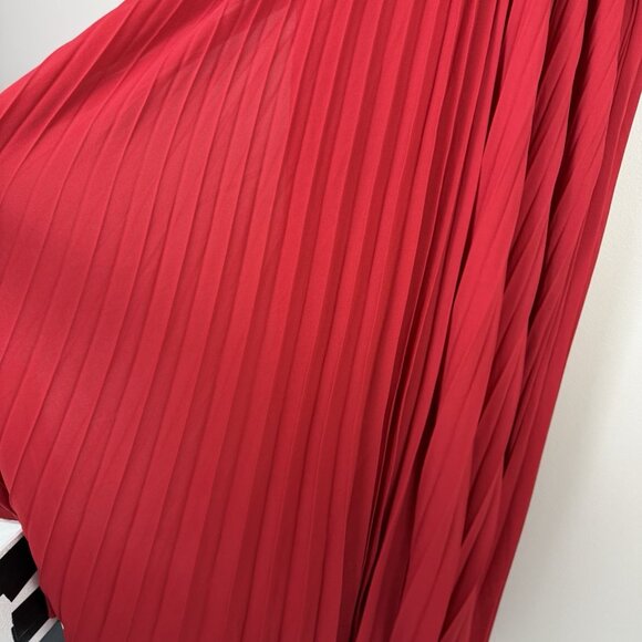 Petal & Pup Gia Red Pleated Halter Maxi Dress L Nordstrom Formal Wedding Beach - Picture 6 of 11